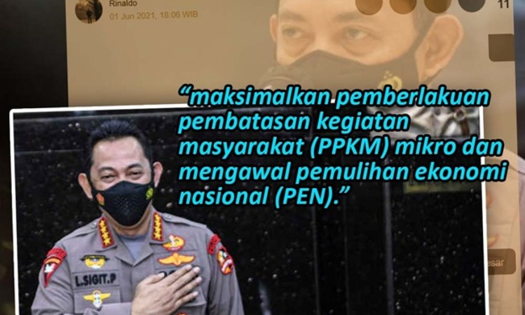Kapolri Jenderal Listyo Sigit Prabowo menginstruksikan seluruh Kapolda untuk memaksimalkan PPKM Mikro dan mengawal pemulihan ekonomi nasional.