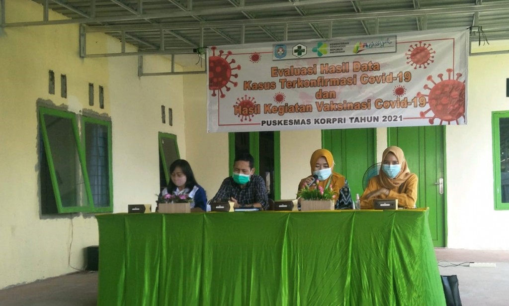 Bhabinkamtibmas Sungai Raya Dalam hadiri Kegiatan Evaluasi Hasil Data Kasus Terkonfirmasi Covid-19