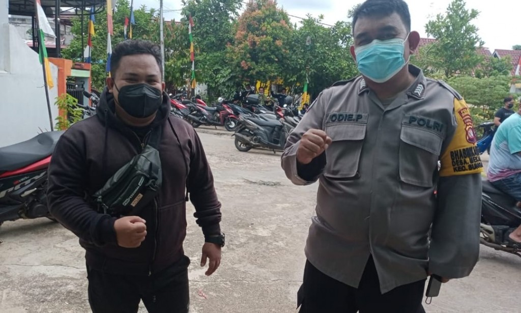 Sambang Desa, Bhabinkamtibmas Polsek Sungai Raya Imbau Kamtibmas dan Protokol Kesehatan