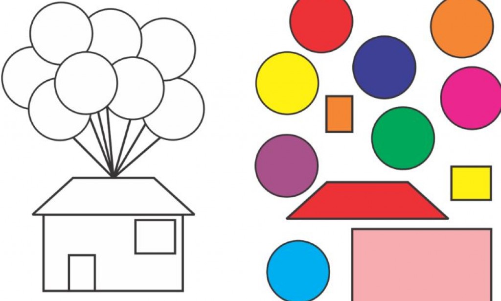 Puzzle Geometri Bentuk Rumah Balon