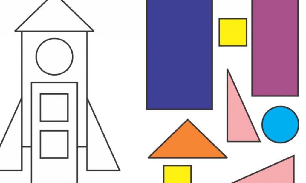 Puzzle Geometri Bentuk Roket Luar Angkasa