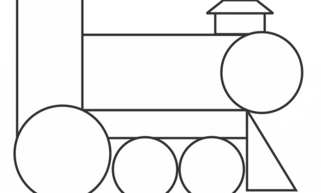 Puzzle Geometri Bentuk Kereta Api